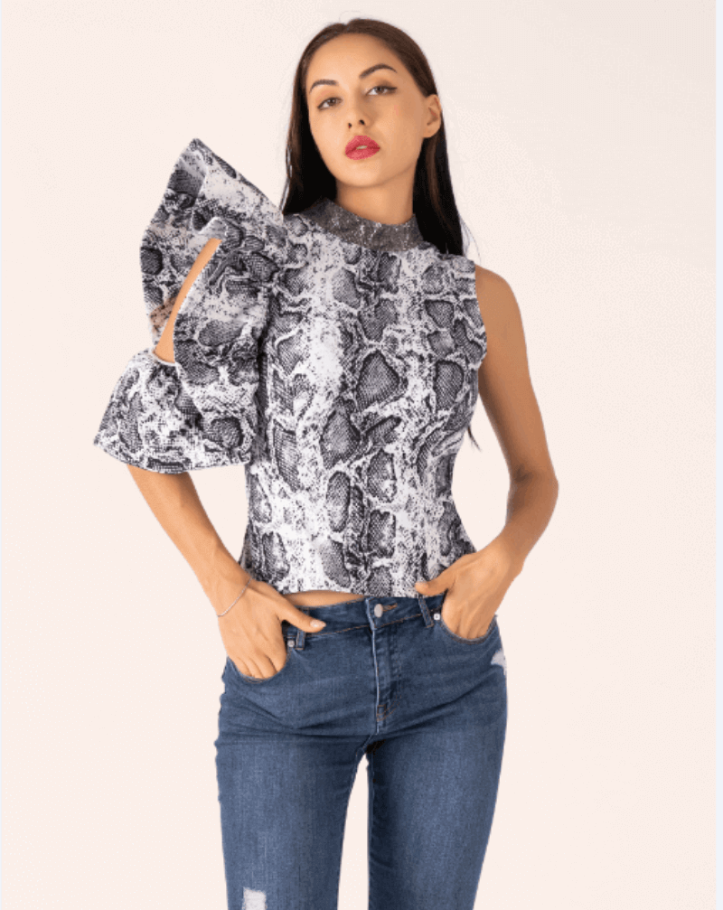 ladies printed top UM20003